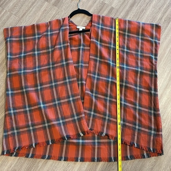 Loft Women's Cardigan Small Orange Plaid Comfy Flannel Contemporary Lagenlook - Picture 13 of 14